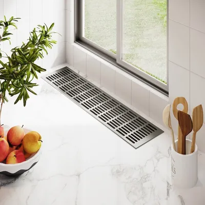 Produktbild von Aluminium Lüftungsgitter 130mm x 1000mm Stegblech Heizungsdeckel Edelstahl eloxiert