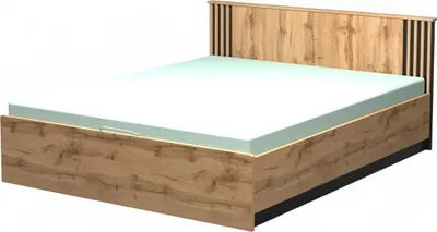 Obrázek produktu pro Manželská postel 160x200 CATAWBA s úložným prostorem - dub wotan / černá