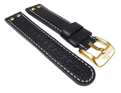 Produktbild von TW STEEL Marken Ersatzband Leder Band 22mm Schwarz u.a für TW7, TW22, TW1, TW5, TW6, TW21N, TW23, TW3, TW11