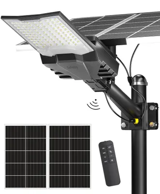 Solar-Flutlicht 92 LED, 6500 K, IP68, 60.000 mAh, schwarz