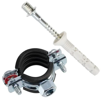 Imagen del producto de Juego de 8 abrazaderas para tubería de 1/2", de 20-23 mm, con tornillos y tacos