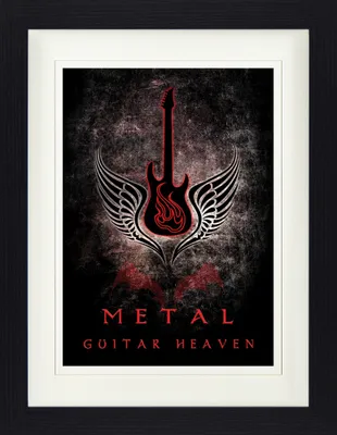 Obrázok produktu pre Obraz v ráme s elegantným paspartou | nástenné umenie | v ráme - Guitar Heaven, Metal (40 x 30 cm)