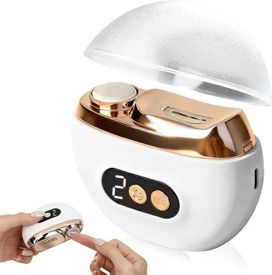 Produktbild von Elektrische Nagelknipper 3-in-1, USB-ladbar, 3 Geschwindigkeiten, LED-Licht, Nageltrimmer