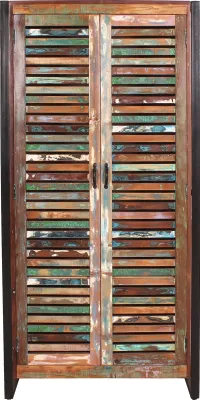 Produktbild von SIT Möbel Garderoben-Schrank | 2 Türen, 3 Böden innen, 1 Kleiderstange | Altholz mit Metall | B 90 x T 45 x H 180 cm | 13964-98 | Serie FIUME