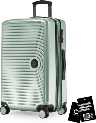 Produktbild von Mitte - mittelgroßer Koffer + digitaler Namensschild, erweiterbarer Reisekoffer Check-In Gepäck Rollkoffer 90L Gurtmaß 158 cm Doppelrollen Trolley TSA,Mint