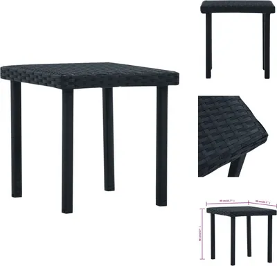 Produktbild von vidaXL Garten-Teetisch Schwarz 40×40×40 cm Poly Rattan -  Gartentische