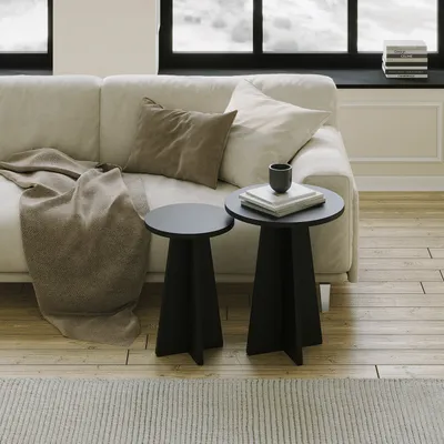 Obrázek produktu pro Skye Decor, Mushroom 2 - Black, sada na gauč, 100 % MELAMINBESCHICHTETE SPANPLATTEN, Schwarz, 40 x 40 x 50 cm