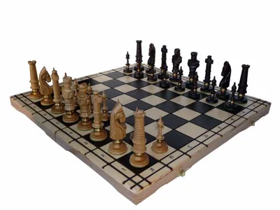 Produktbild von Schach Schachspiel Royal Lux SET Schachbrett 65 x 65 cm, NEU Holz braun XXL