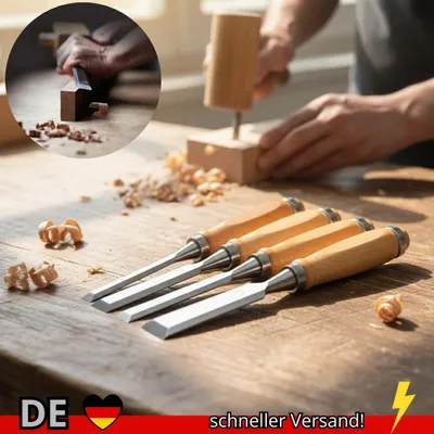 Produktbild von 4-teiliges Holzschnitzmeißel-Set Professionell für die Holzbearbeitung – 8