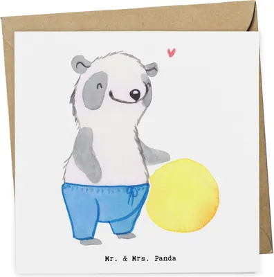 Produktbild von Mr. & Mrs. Panda Grußkarte Ergotherapeut Herz - Weiß - Geschenk, Fitnessstudio, Ausbildung, Sport, anlasskarte, Fitness, faltkarte, doppelkarte, Glückwunschkarte