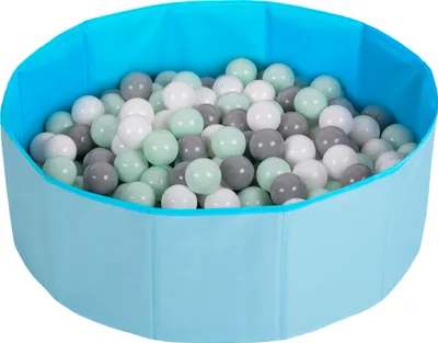 Produktbild von Selonis faltbare bällebad mit 300 bälle für kinder haustiere spielbad, blau
