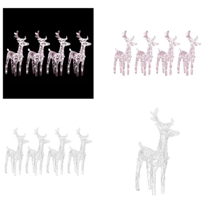 Productafbeelding van vidaXL LED Herten, 4 stuks, warmwit, 160 LED's, acryl - Kerstdecoratie herten - Verlicht herten - Kerstdecoratie