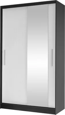 Produktbild von MIRJAN24 Schiebetürenschrank Costa VI, Kleiderschrank, Stilvoll Schlafzimmer Garderobenschrank (Farbe: Schwarz / Weiß)