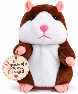 Produktbild von Sprechender Hamster Plüschtier Kuscheltier - Plüsch - Rosa - 3 AAA-Batterien