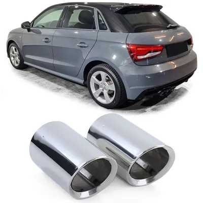 Produktbild von Endrohr 2x Blenden Edelstahl 80mm Rund für Audi A1 8X 2010-2018 1.4TFSI + 2.0TDI