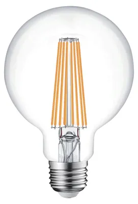 Obrázek produktu pro LED žárovka Alcapower G95 s vláknem, čirá, 15 W, E27, 2500 lm, 3000 K, teplá bílá – vysoká energetická účinnost, třída C pro osvětlení