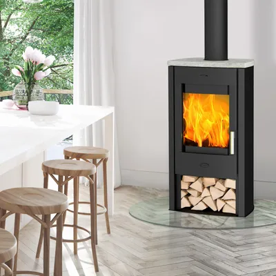 Produktbild von Fireplace Tuvalu Kaminofen Stahl Schwarz | Topplatte Speckstein