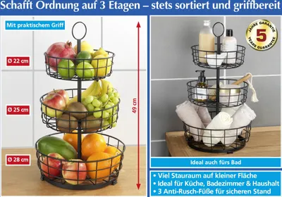 Produktbild von Multi-Korb-Etagère mit 3 Etagen