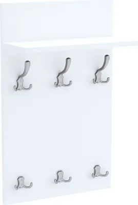 Produktbild von AKKE Weiss Garderobenpaneel MIDI - ALU haken BxH: 50x90 cm