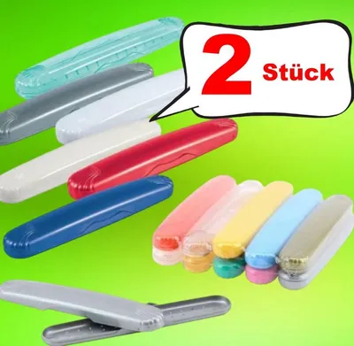 Produktbild von 2x Zahnbürsten Etui Zahnbürstenköcher Zahnbürstenetui Etui Reisebox Zahnbürste
