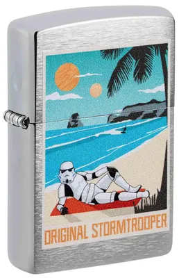 Obrázek produktu pro Zippo Original Stormtrooper Beach Design Brushed Chrome benzínový zapalovač