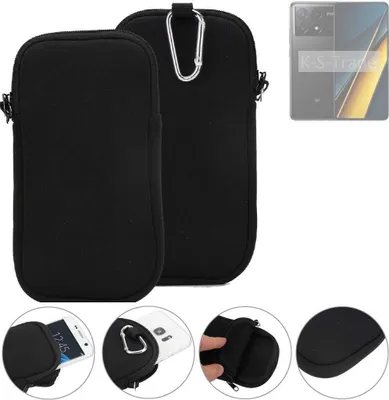Produktbild von K-S-Trade Neopren-Hülle Handyhülle kompatibel mit POCO X6 Pro 5g Schutzhülle Neoprenhülle Sleeve Schutz-Hülle Gürtel Tasche Case Holster