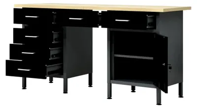Produktbild von Arbeitstisch Schwarz 160 x 60 x 85 cm Stahl