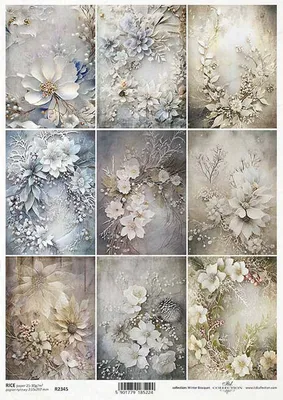 Immagine prodotto di ITD carta di riso decoupage tecnica artigianale tovagliolo di carta-R2345 Fiori, bouquet, ghirlande