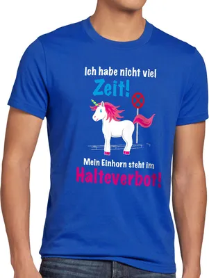 Produktbild von style3 Keine Zeit Einhorn im Halteverbot Herren T-Shirt Mein Unicorn steht Parken Spruch