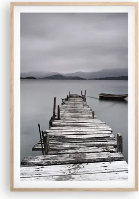Produktbild von Gerahmtes Poster - Rahmen in heller Eiche - Brücke See - 61x91,5 cm - Wand Bild - Wanddeko - Wandbilder - Kunstposter - Wandposter - Bilderrahmen - Bilder - Kunstdruck - Wandbild - P2NPA61x91-3547