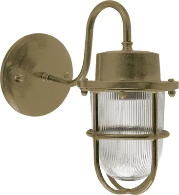 Produktbild von Außenlampe Wand Messing Glas H: 25 cm IP64 in E27 Maritim