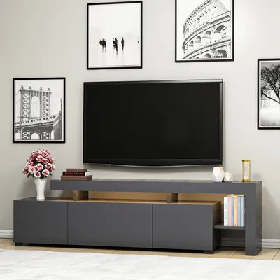 Image de Skye Decor, Beliz- Beliz NRC, Anthracite, Armoires TV, 53x192x37 cm, 100% panneau de particules mélaminé