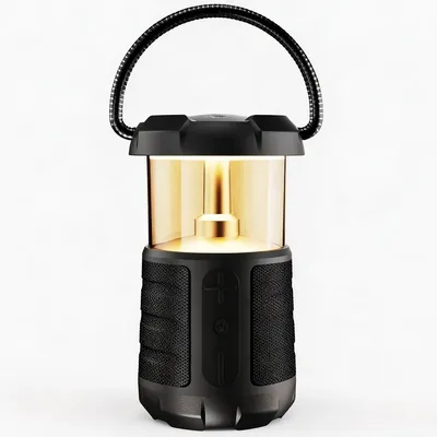 Produktbild von Tragbare Camping-Lampe mit Bluetooth-Lautsprecher, 15 W, 10–280 Lumen, 3600 mAh Akku, USB-Notladung,Spritzschutz, 2 Farbtemperaturen.