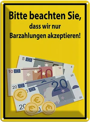 Produktbild von vianmo Blechschild 40x30 cm beachten nur Bargeld akzeptiert Warnschild Hinweisschild Sicherheit Vorsicht