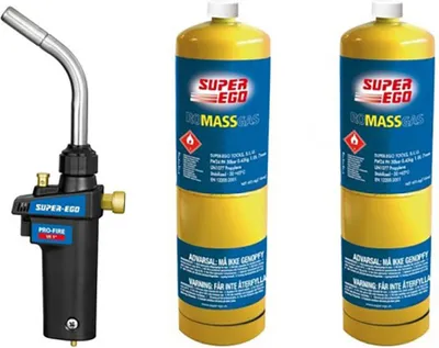 Zdjęcie produktu dla Zestaw palnik pro-fire + 2 butle gazowe folder 1" 1500002772 super ego