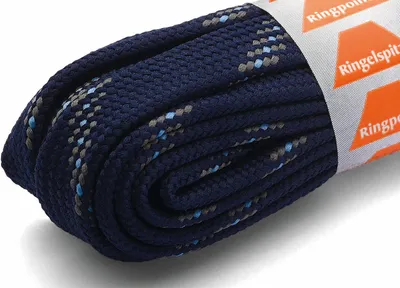 Produktbild von RINGELSPITZ - Flach Sport Schnürsenkel – Robust und Stylisch - 150 cm, marine/h´blau/m´grau
