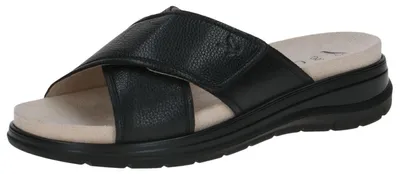Produktbild von CAPRICE Damen Pantoletten aus Leder mit Klettverschluss, Schwarz (Black Nappa),