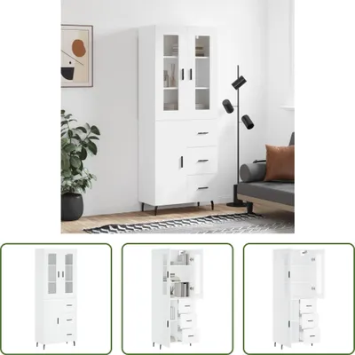 Produktbild von The Living Store Highboard Weiß 69,5x34x180 cm Holzwerkstoff