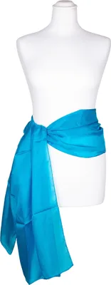 Produktbild von Seidenschal Halstuch Schal XXL blau blautürkis Seide 180x90cm