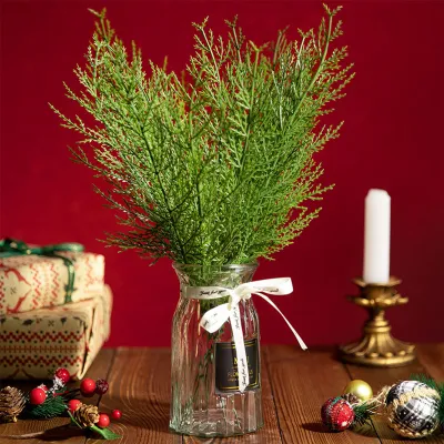 Produktbild von 20pcs künstliche Kiefernzweige wiederverwendbares gefälschtes grünes Blatt für DIY Crafts Photography Requisiten Heim WeihnachtsNachbildungation