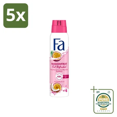 Immagine prodotto di 5 spray deodoranti Fa Passion Fruit, 150 ml - Confezione da 5 pezzi