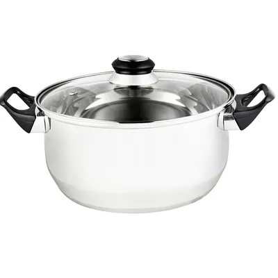 Produktbild von Edelstahl Kochtopf 2,1L Ø18cm klein Topf mit Glasdeckel Gasherd Spaghetti
