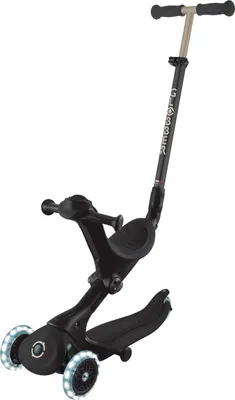 Produktbild von GLOBBER GO-UP DELUXE LIGHTS – 3 in 1 Dreirad, 120/80 mm, ABEC 9, 3-rädrig, höhenverstellbar,LED-Leuchtrollen, schwarz