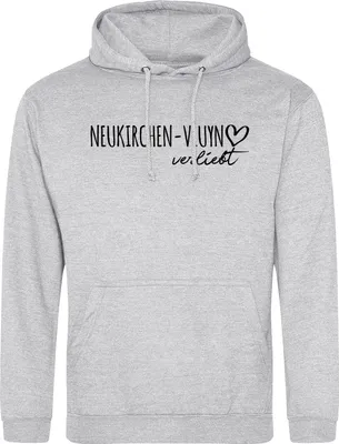 Produktbild von Huuraa Uni Hoodie Neukirchen-Vluyn verliebt XL Heather Grey Vegan Sweatshirt Geschenkidee