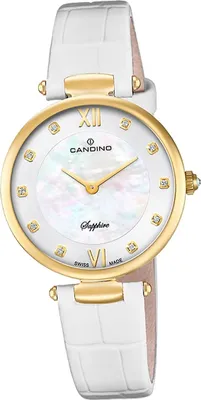 Image de Candino Cuir Femme Montre analogique Elegant Montre blanche Elegance D2UC4670/3