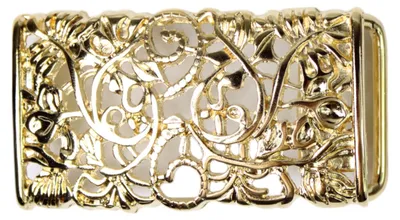 Produktbild von FRONHOFER Gürtelschnalle florales Muster in gold für Damen 3 cm