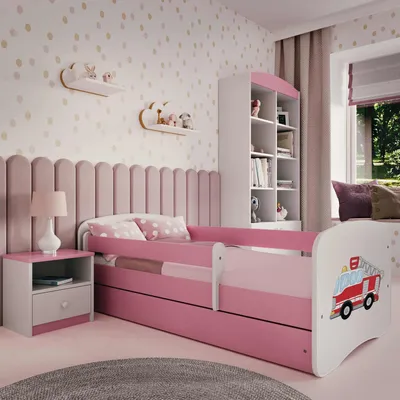 Produktbild von Kinderbett Jugendbett Löschzug 70x140, 80x160, 80x180 cm - Komplettset mit Schublade & Rausfallschutz