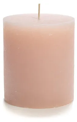 Obrázok produktu pre Rustik Lys: Rustikálna sviečka v tvare stĺpa – ružová farba – 10 × 11 cm