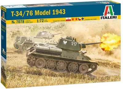 Productafbeelding van Modelbouwpakket 1:72, T34/76 tank, model 43, gedetailleerd