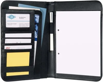 Produktbild von Wedo 58 5801, Leder, Nylon, Schwarz, 3 Taschen, Visitenkarte, 175 mm, 45 mm